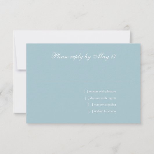 Silver Star Confetti Flourish RSVP Card White (Achterkant)