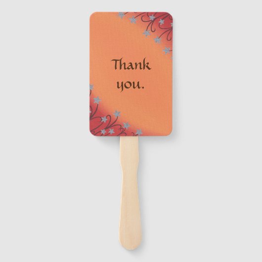 Silver Star Flowers Brown Stems Oranje Blends Fans Handwaaier (Achterkant)