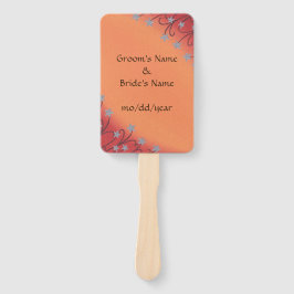 Silver Star Flowers Brown Stems Oranje Blends Fans Handwaaier