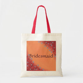 Silver Star Flowers op rood Sinaasappel Blends Can Tote Bag