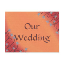 Silver Star Flowers Sinaasappel bruiloft uitnodige