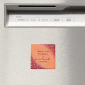 Silver Star Flowers, Sinaasappel Save the date Mag Magneet (Insitu (Vaatwasser))