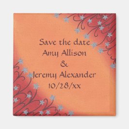 Silver Star Flowers, Sinaasappel Save the date Mag Magneet