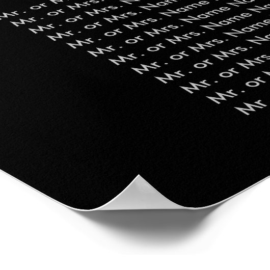 Silver Star Lights en Black - Seating Chart Poster (Hoek)