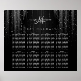 Silver Star Lights en Black - Seating Chart Poster