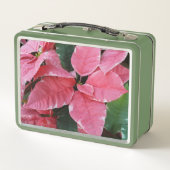 Silver Star Marble Poinsettias Pink Holiday Floral (Achterkant)