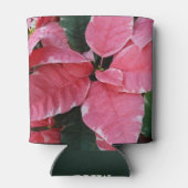 Silver Star Marble Poinsettias Pink Holiday Floral Blikjeskoeler (Achterkant)