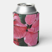 Silver Star Marble Poinsettias Pink Holiday Floral Blikjeskoeler (Blikje Achterkant)