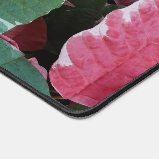 Silver Star Marble Poinsettias Pink Holiday Floral Bureaumat (Hoek)