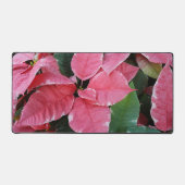 Silver Star Marble Poinsettias Pink Holiday Floral Bureaumat (Voorkant)