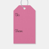 Silver Star Marble Poinsettias Pink Holiday Floral Cadeaulabel (Achterkant)