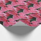 Silver Star Marble Poinsettias Pink Holiday Floral Cadeaupapier (Hoek)