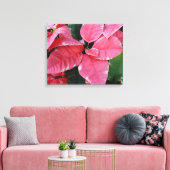 Silver Star Marble Poinsettias Pink Holiday Floral Canvas Afdruk (Insitu (Woonkamer))