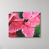 Silver Star Marble Poinsettias Pink Holiday Floral Canvas Afdruk (Voorkant)