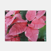 Silver Star Marble Poinsettias Pink Holiday Floral Deurmat (Voorkant)