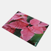 Silver Star Marble Poinsettias Pink Holiday Floral Deurmat (Schuin)