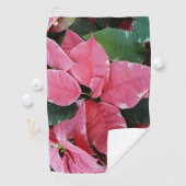 Silver Star Marble Poinsettias Pink Holiday Floral Golfhanddoek (Insitu)