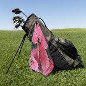 Silver Star Marble Poinsettias Pink Holiday Floral Golfhanddoek (Groen)