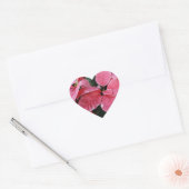 Silver Star Marble Poinsettias Pink Holiday Floral Hart Sticker (Envelop)