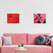 Silver Star Marble Poinsettias Pink Holiday Floral Muurkunst Sets (Woonkamer)