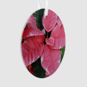 Silver Star Marble Poinsettias Pink Holiday Floral Ornament (voorkant)