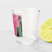 Silver Star Marble Poinsettias Pink Holiday Floral Shot Glas (Rechts)