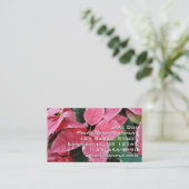 Silver Star Marble Poinsettias Pink Holiday Floral Visitekaartje (Staand voorkant)