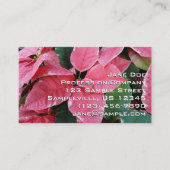 Silver Star Marble Poinsettias Pink Holiday Floral Visitekaartje (Voorkant)