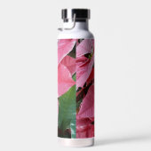 Silver Star Marble Poinsettias Pink Holiday Floral Waterfles (Rechts)