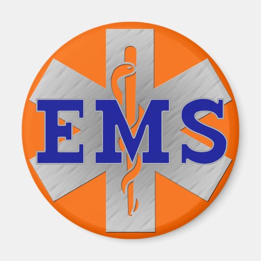 Silver Star met Blue EMS Magneet (Voorkant)