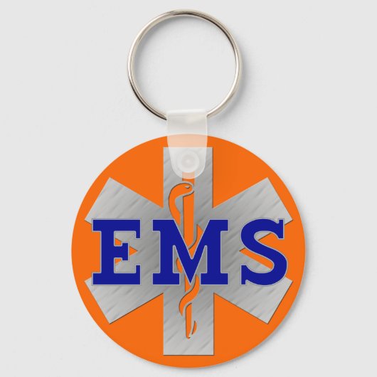 Silver Star met Blue EMS Sleutelhanger (Voorkant)
