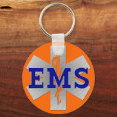 Silver Star met Blue EMS Sleutelhanger (Voorkant)