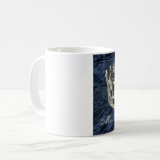 Silver Star Pageant Crown Personalized Name Mok (Voorkant links)