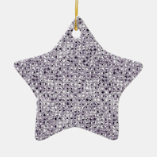 Silver Star Sequin Glitter Effect Keramisch Orname Ornament