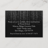 Silver Star Shower en Black Wedding Design Informatiekaartje (Achterkant)