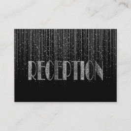 Silver Star Shower en Black Wedding Design Informatiekaartje