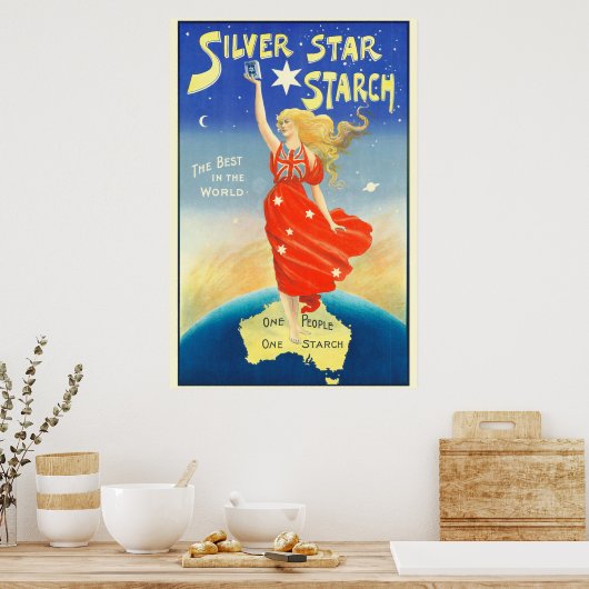 Silver Star Starch Adverteren Australië Poster (Keuken)