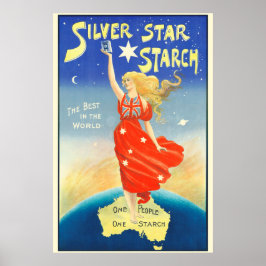 Silver Star Starch Adverteren Australië Poster