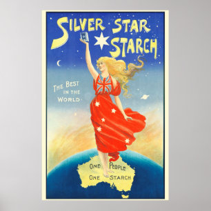 Silver Star Starch Adverteren Australië Poster