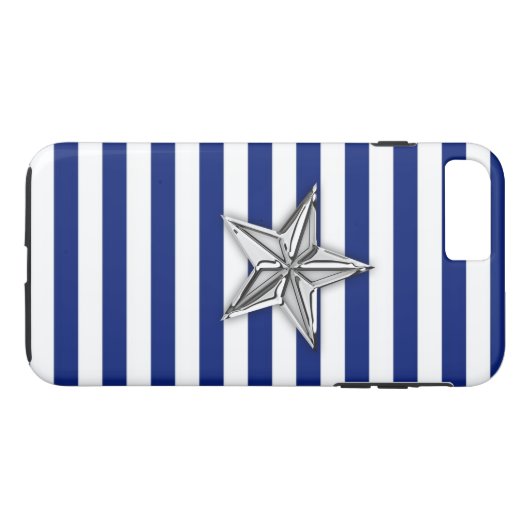 Silver Star-strips Case-Mate iPhone Case (Achterkant (Horizontaal))