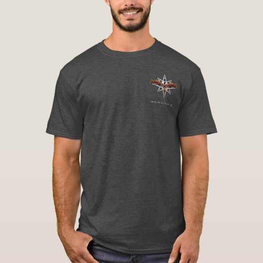 Silver Star-T-shirt (Mannen - donker) T-shirt (Voorkant)