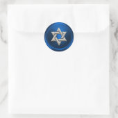 Silver Star van David Envelope Seal Blue Ronde Sticker (Tas)