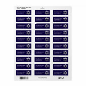 Silver Star van David Hanukkah Adresetiketten d1 Etiket (Full Sheet)