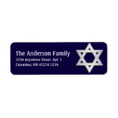 Silver Star van David Hanukkah Adresetiketten d2 Etiket (Voorkant)