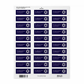 Silver Star van David Hanukkah Adresetiketten d2 Etiket (Full Sheet)