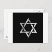 Silver Star van David- Jewish Briefkaart (Voorkant / Achterkant)