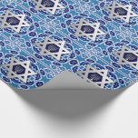 Silver Star van David Jewish Feestdagen Gift Cadeaupapier<br><div class="desc">Hanukkah,  Rosh Hashanah,  Passover,  elke joodse feestdag en feestdag Silver Foil Star van David en Menorah Design Gift Wrapping Paper. Overeenkomende kaarten en geschenken die beschikbaar zijn in de joodse Feestdagen / Hanukkah-categorie van onze winkel.</div>