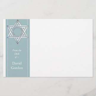 Silver Star van David/Jewish Personal Stationery Briefpapier