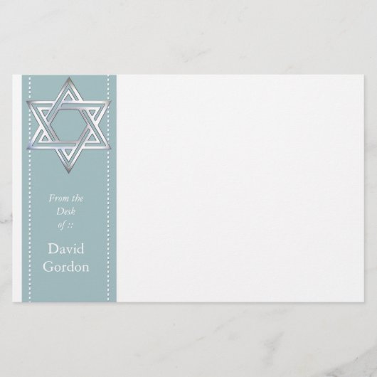Silver Star van David/Jewish Personal Stationery Briefpapier (Voorkant)
