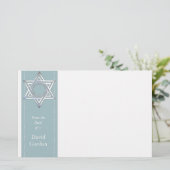 Silver Star van David/Jewish Personal Stationery Briefpapier (Staand voorkant)
